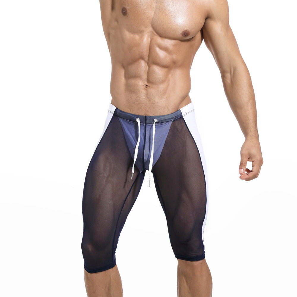 New Men's Mesh Tight Cycling Pants Running Fitness Exercise