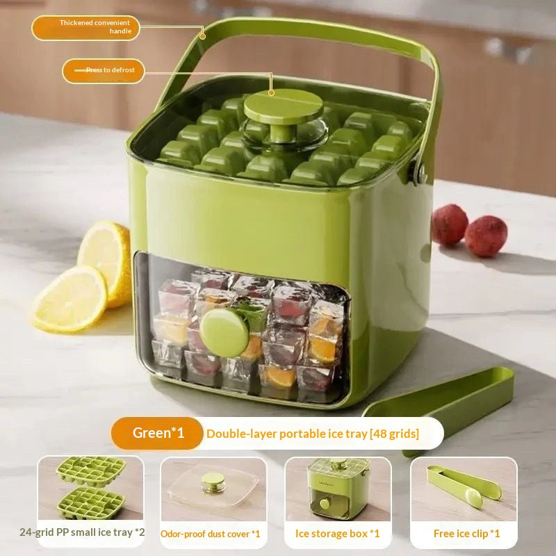 48 Grid Ice Cube Mold Reusable Refrigerator Ice Maker One-touch Easy Release Homemade Ice Cube Tray Mold Home Ice Making Tool