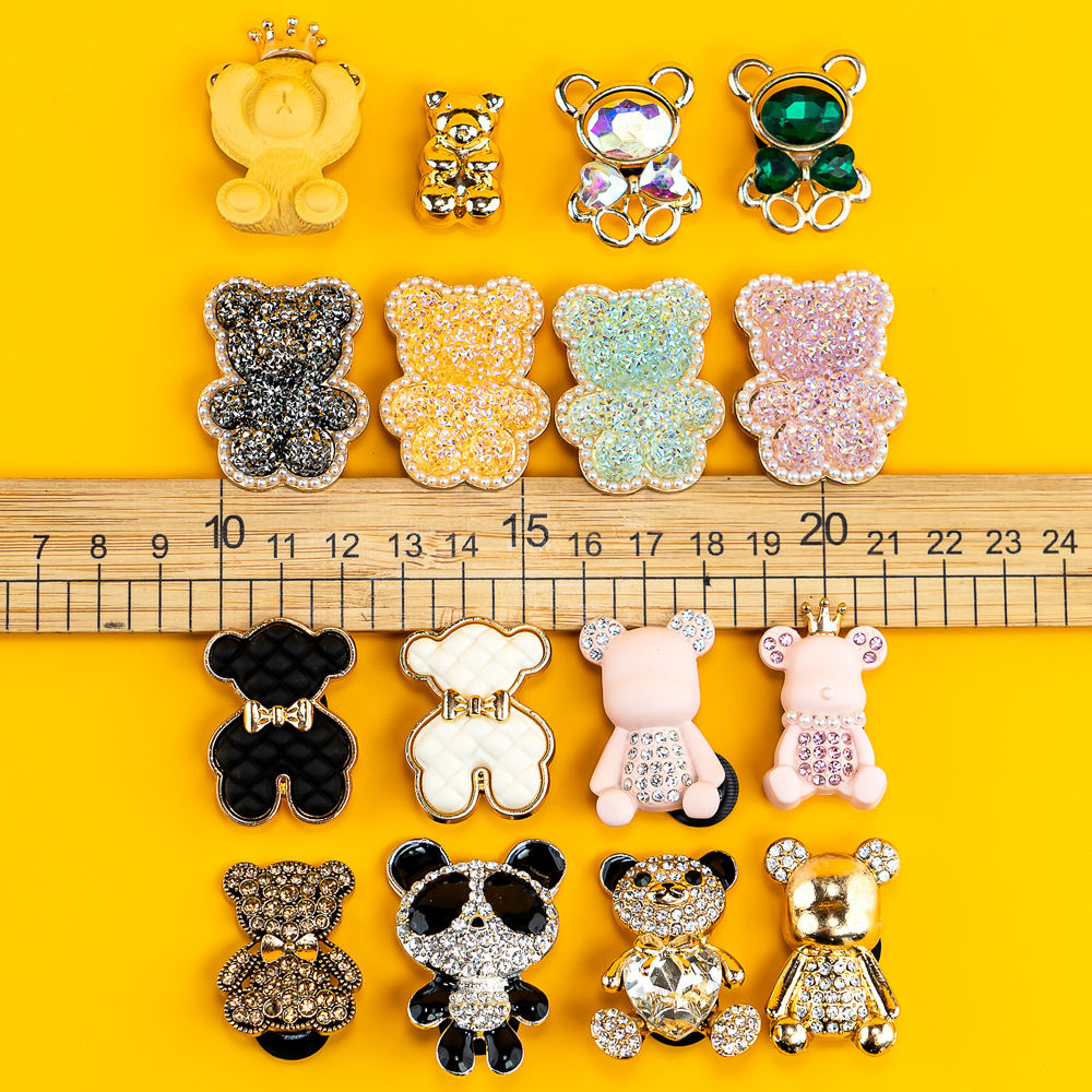 Metal Bear Shoe Ornament Hole Shoes Accessories High Sense