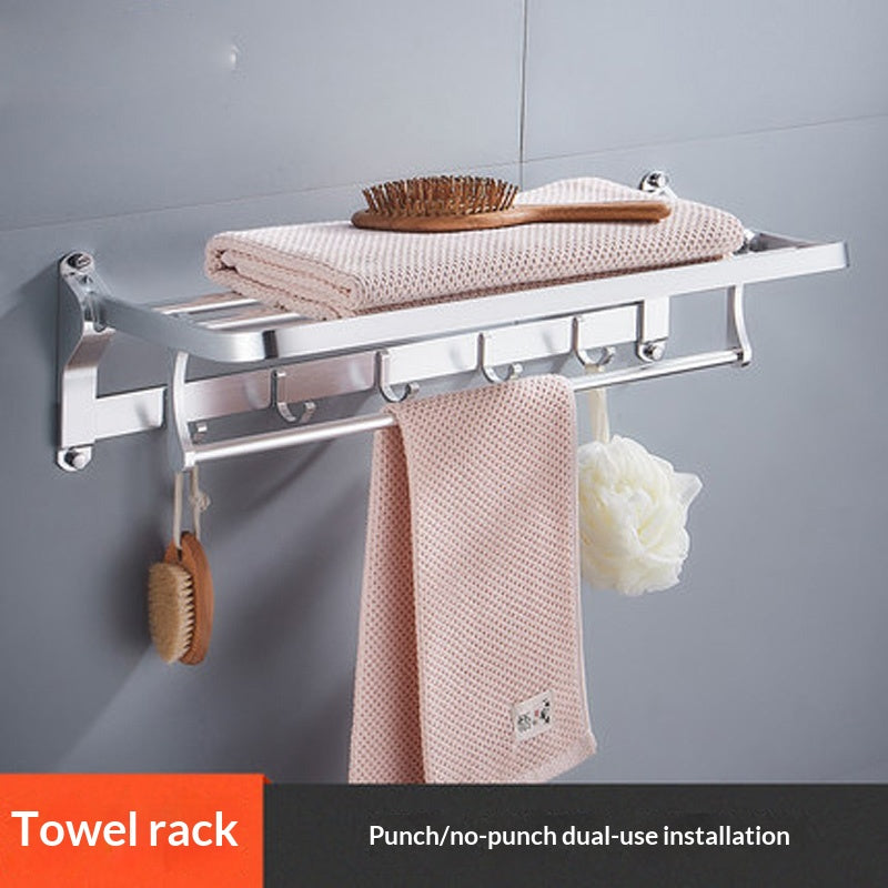 Space Aluminum Bath Towel Rack Bathroom Storage Rack 6-Piece Set