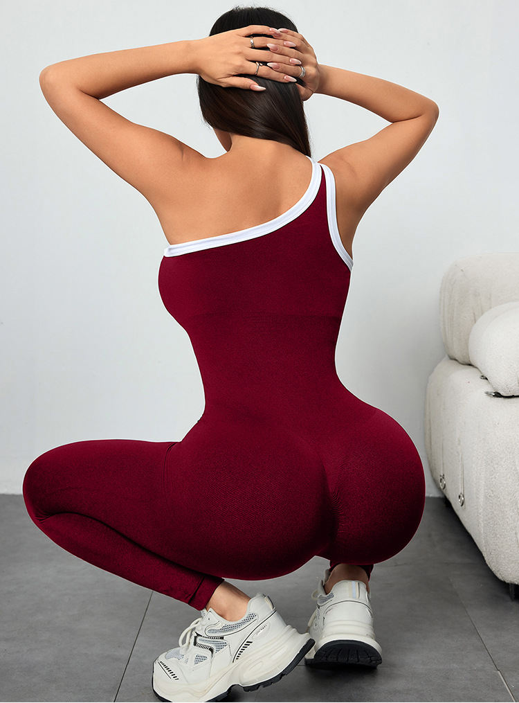 Seamless One-piece Womens Athletic Fitness Jumpsuit