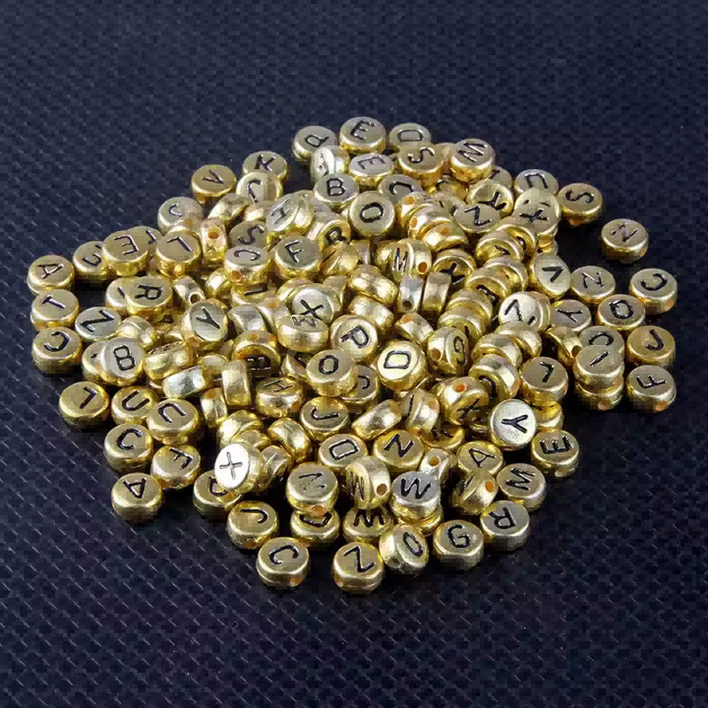 800pcs Silver Golden Bronze Colored Letter Beads For Jewelry Making Bracelet Hair Braids Crafts