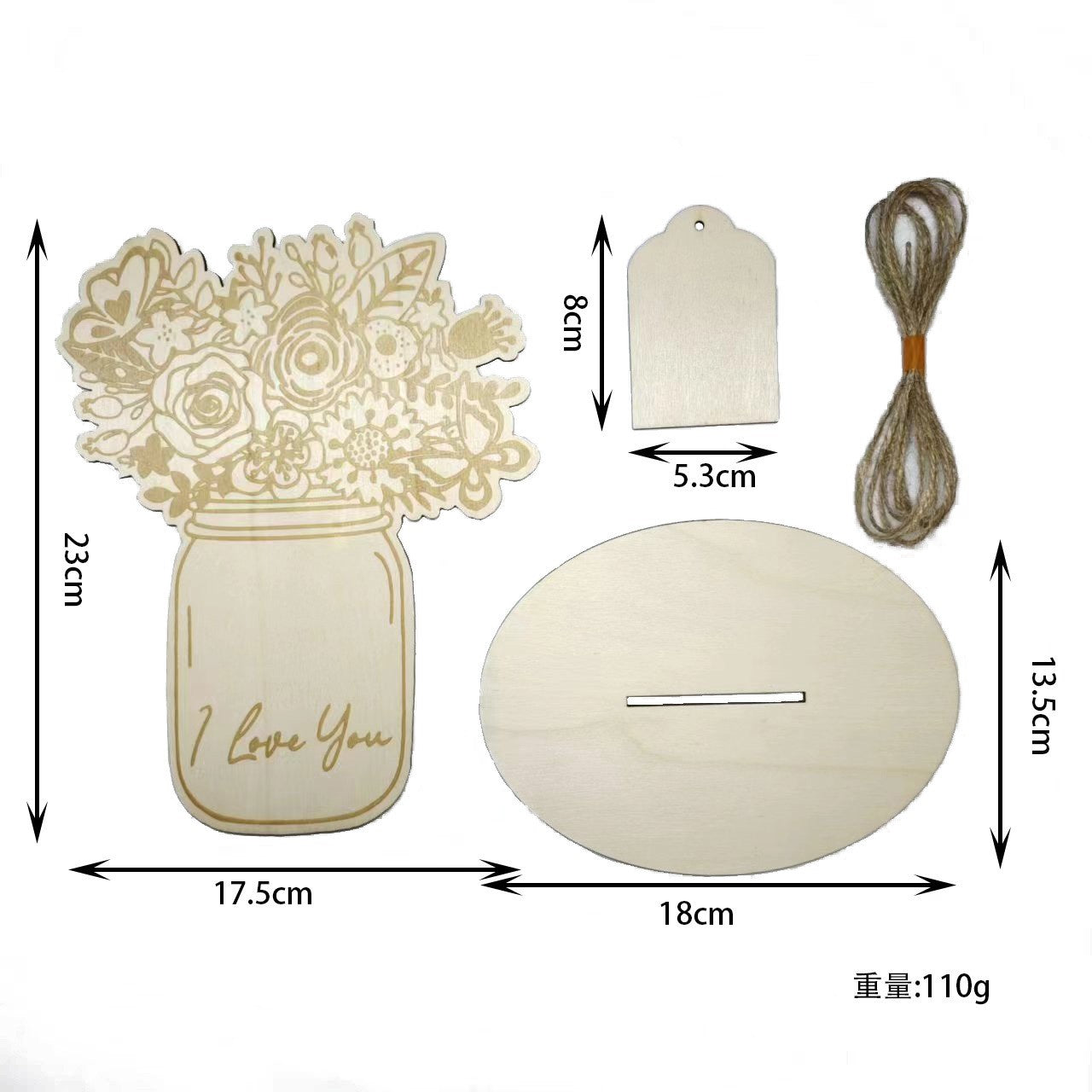 Log DIY Painted Vase Flower Ornaments Laser Engraving Wooden Flower Arrangement Crafts Mother's Day Handmade Gifts Desktop Decoration