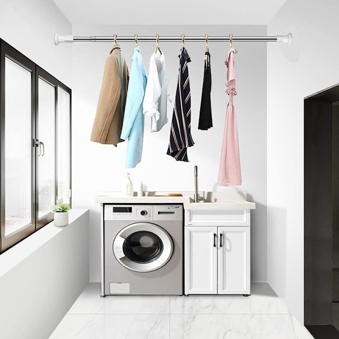 Heavy Duty Extendable Telescopic Shower Curtain Pole Rail Rod Bath Door Window-110