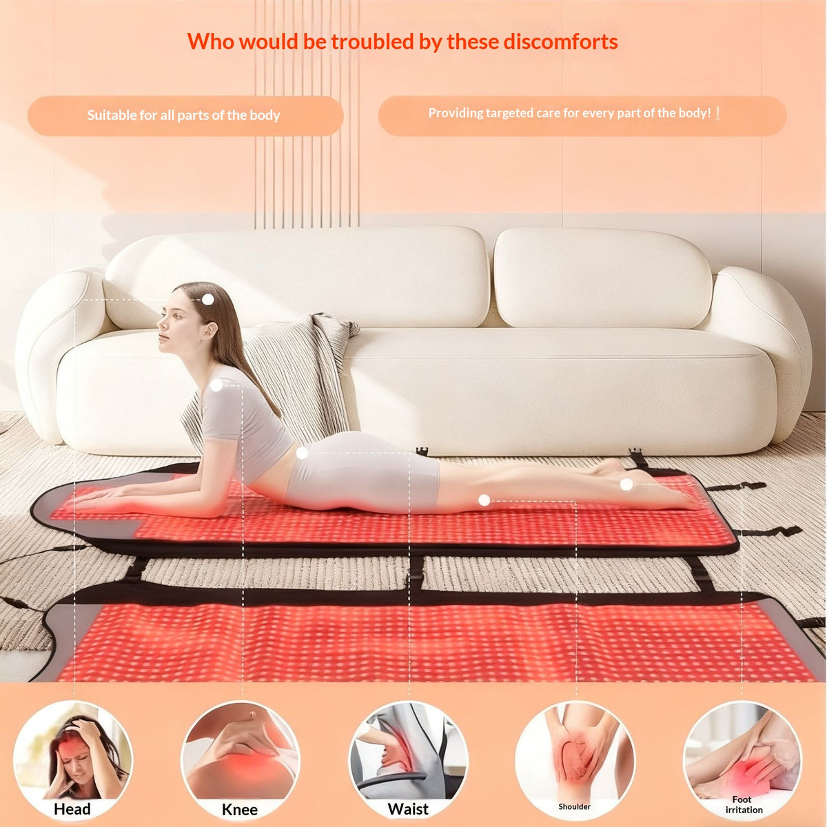 Extra-Large Full-Body Care Heating Sleep Mat Infrared Blanket
