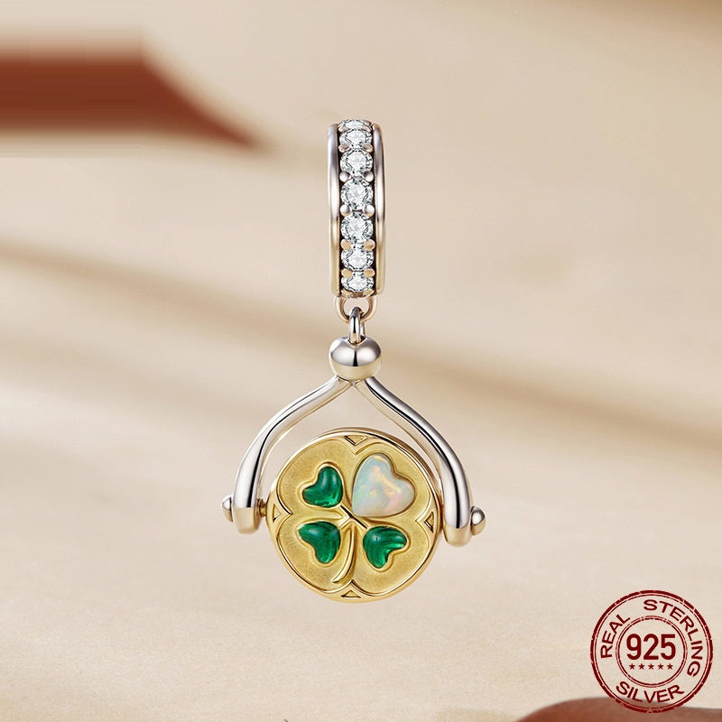 Diy Bead Accessories Lucky Rotating Card Pendant