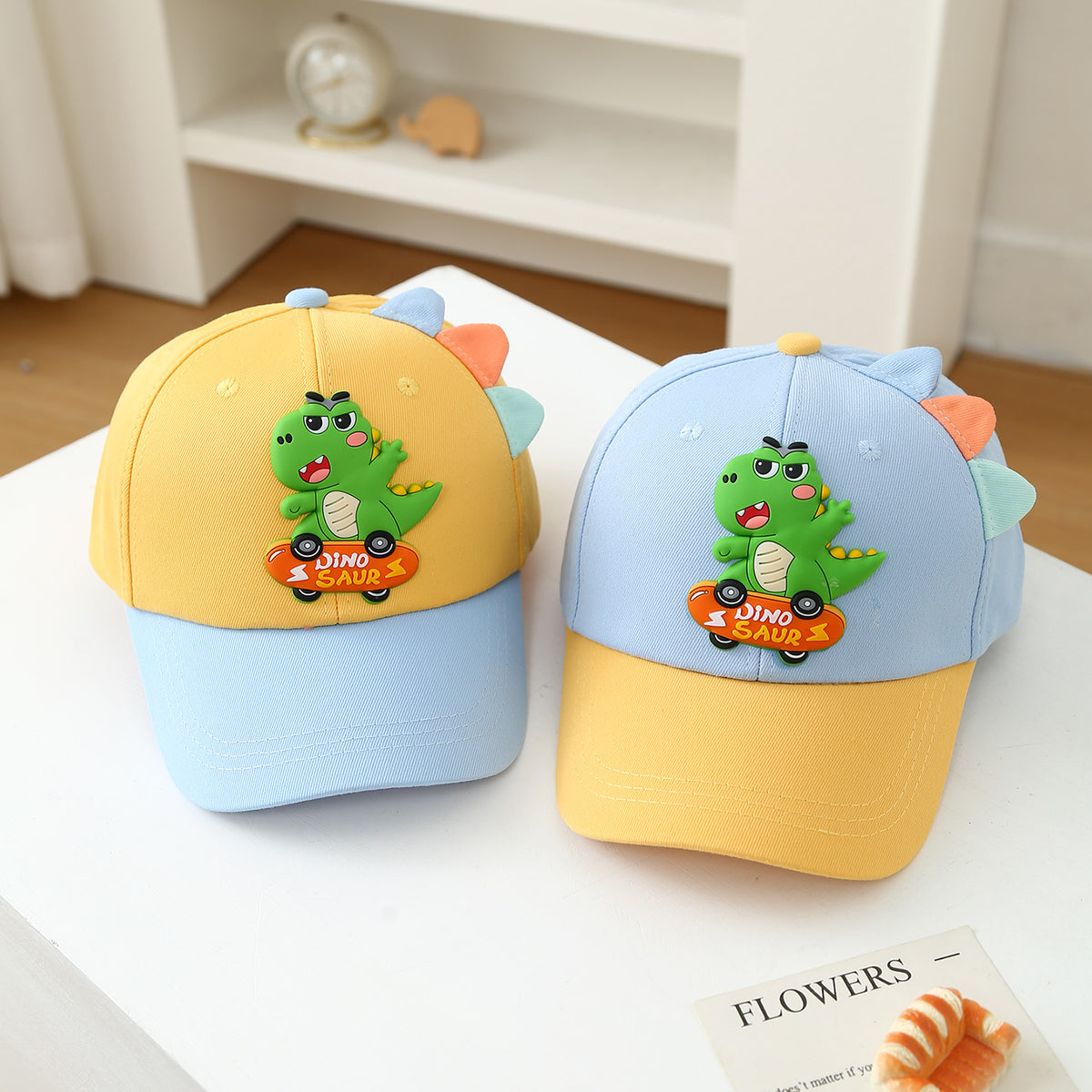 Summer Children's Skateboard Green Dinosaur Cardigan Ventilated Beanie Hat For Babies Outdoor Sun Protection Daily Sunshade Baseball Cap