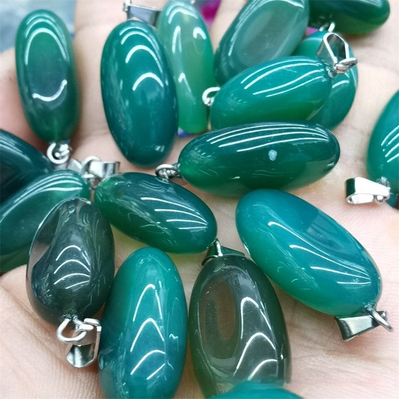 Natural Agate Unshaped Pendant Colorful Smooth Ornament Accessories