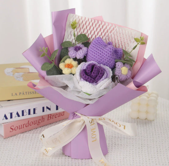 Finished Flower Bouquet Hand-woven Flowers, Woven Gift