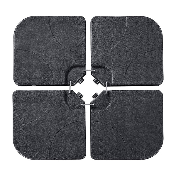 130 Lbs Outdoor Cantilever Umbrella Base, 4-Piece Square Offset Umbrella Stand Plate Set, Water And Sand Fillable, Black (Shipment From Walmart)