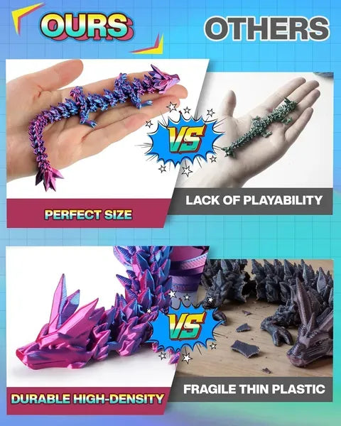 8" 3D Printed Dragon Eggs, Mystery Crystal Dragon Egg For Easter Basket Stuffers, Unique Easter Toys & Decor, Fantasy Tabletop Decor For Kids & Collectors (4 Pack)