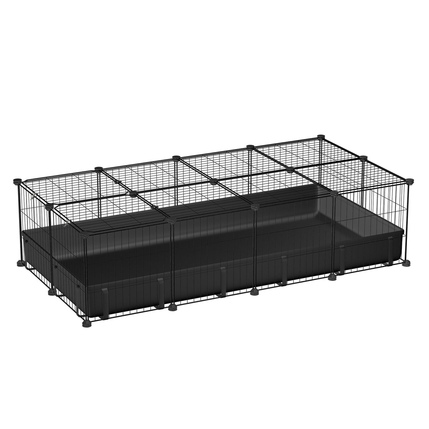 47x24x12IN Guinea Pig Cage Small Animal Playpen DIY Metal Pet Enclosure With 20 Panels Waterproof Floor Mat For Hedgehogs Chickens Ducklings Rabbits Hamsters