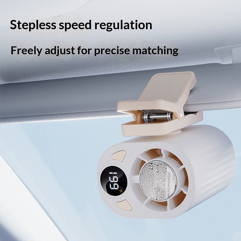 USB-Charged Outdoor Digital Display Ice-Pack Cooling Clip Fan
