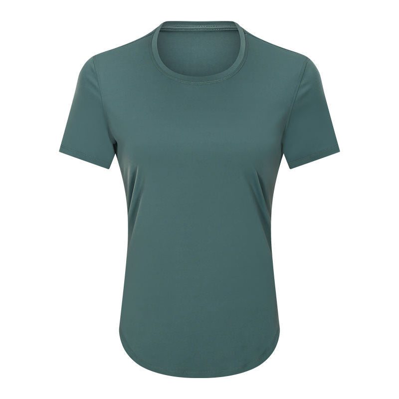Simple Loose Brushed Yoga Ladies Short Sleeves