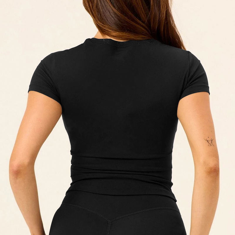 Long-sleeved Yoga Clothes And Small Round Neck Exercise