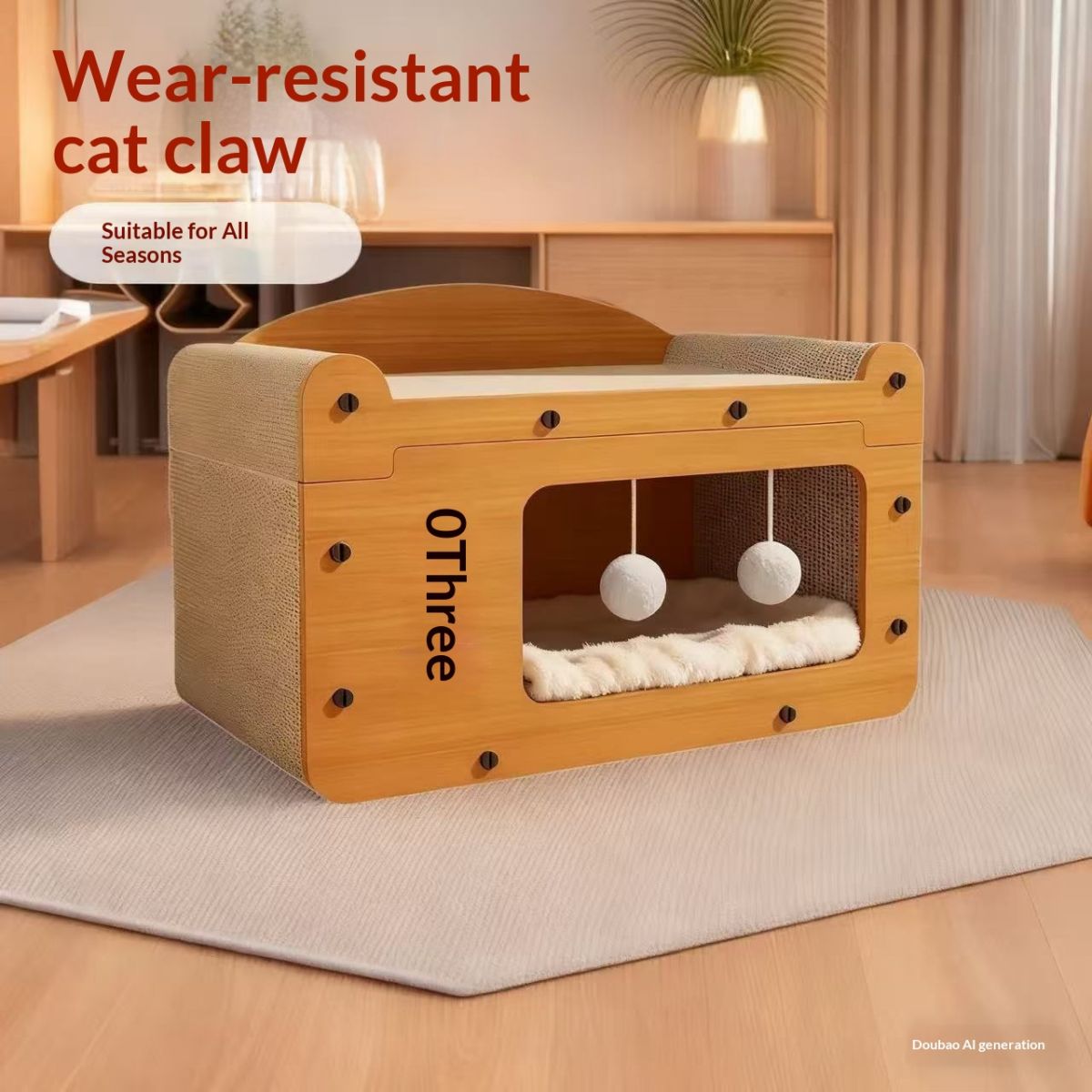 Pet Cat Bed, Upright Cat Scratching Board, Cat Tunnel, Cat Toy, Self