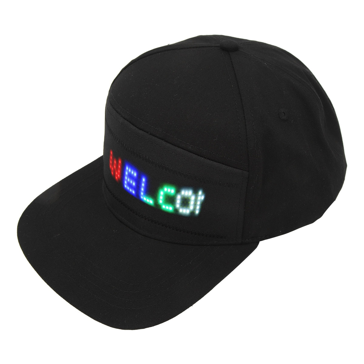 LED Cap Programmable Bluetooth APP Control Editable Colorful LED Hat For Outdoor Concert Carnival Black