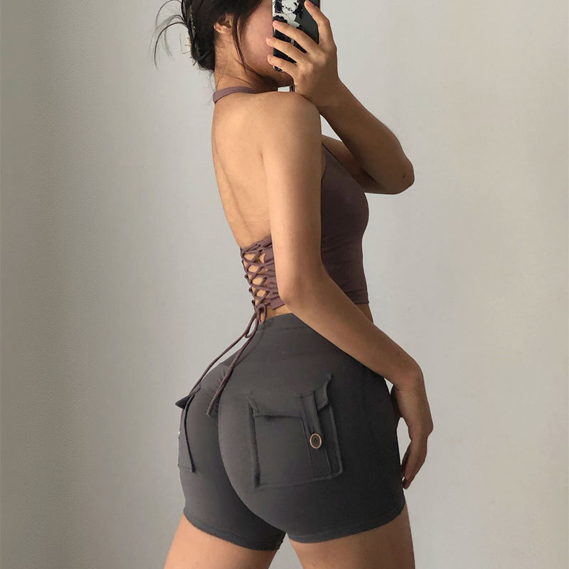 Cross Strap Halter Fashion Beauty Back Yoga Clothes