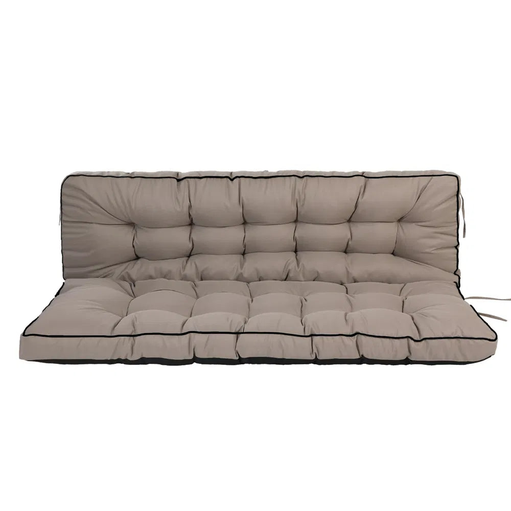 Outdoor Swing Cushions 55 Inch, Waterproof 4' Thick Porch Swing Cushion Replacement With Backrest And Ties, Comfortable 2-3 Seat Pation Swing Pad For Backyard, Garden, Lawn, Outdoor Furniture