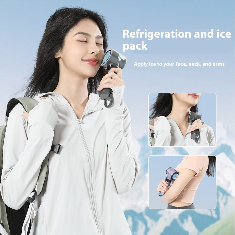 Handheld Ice Cooling High-speed Portable Digital Display Fan