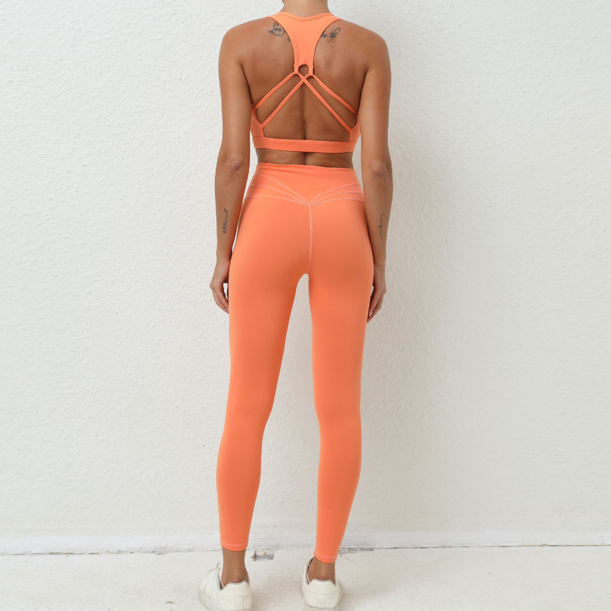 Women's Elastic Back Nude Feel Workout Clothes Quick-drying Breathable Sports Tight Yoga Suit