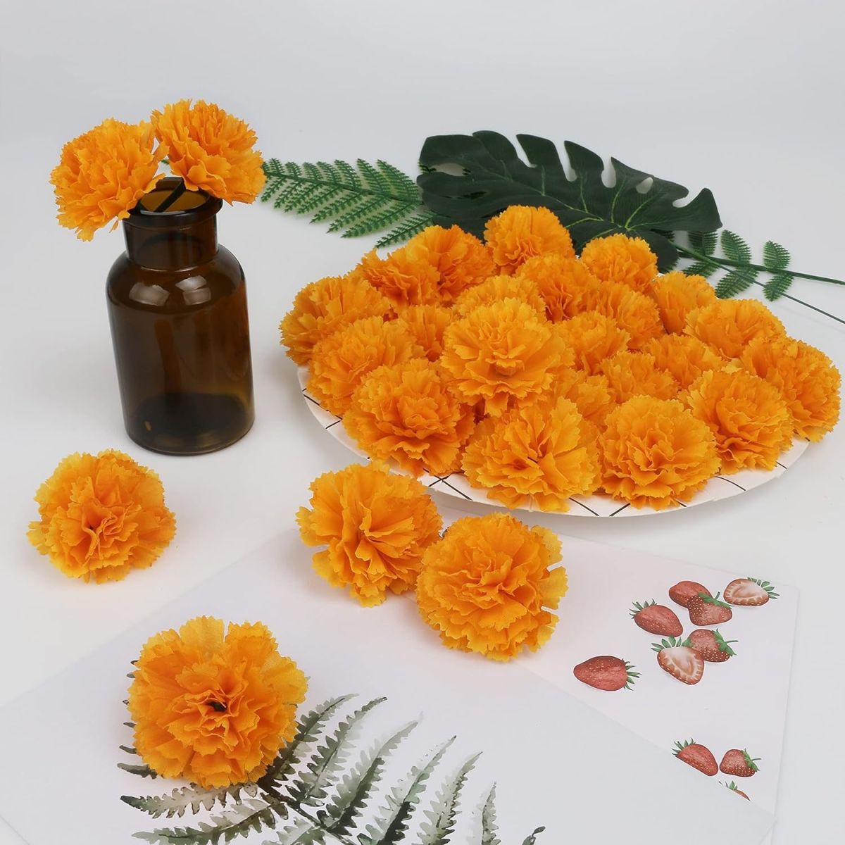 French Marigold Flower Wedding Hall Flower Wall Flower Arrangement Dead Day Garland Accessories
