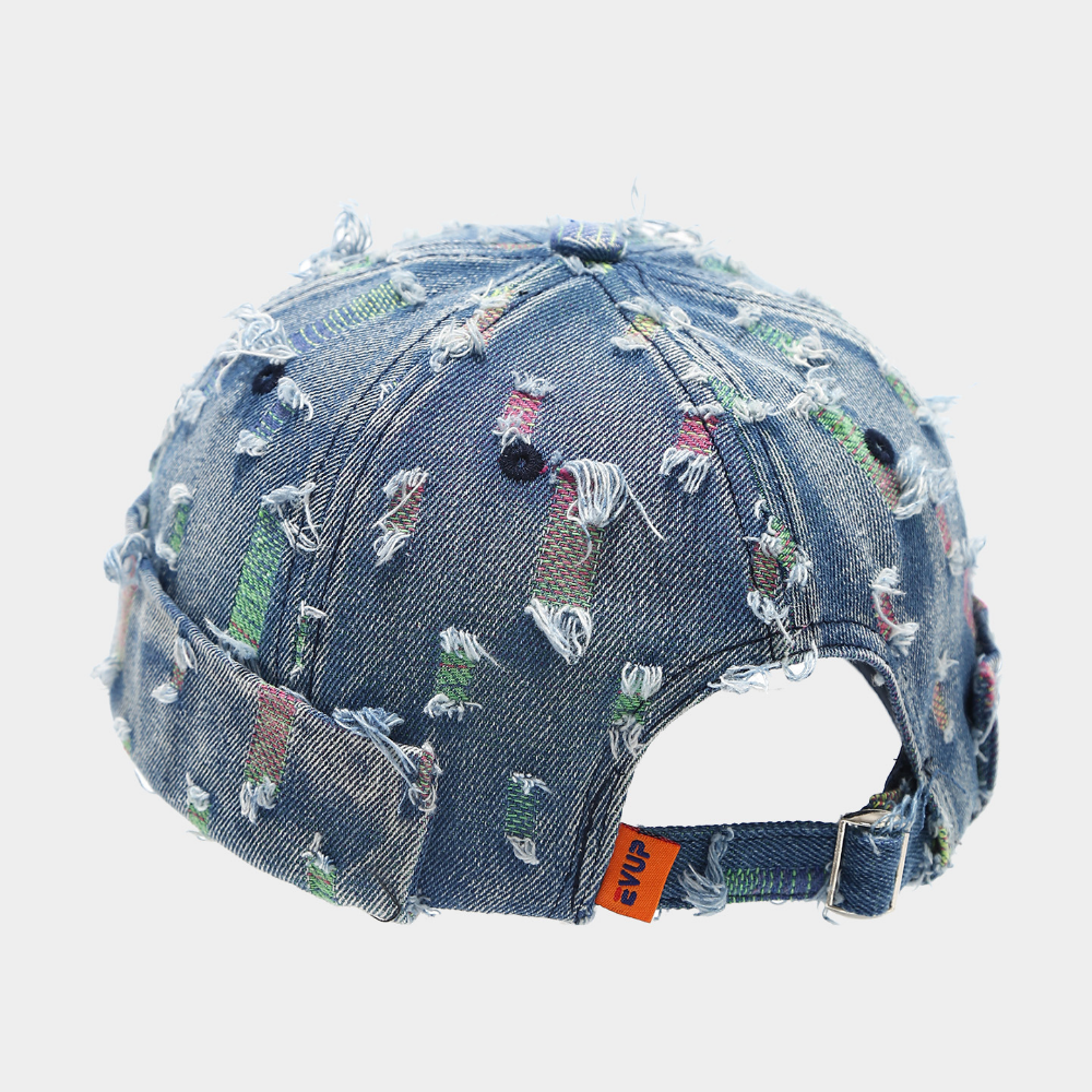 Summer Women's Distressed Denim Full-edge Frayed Hole Technique Adjustable Fashion Retro-style Country Hat Suitable For Outdoor Use