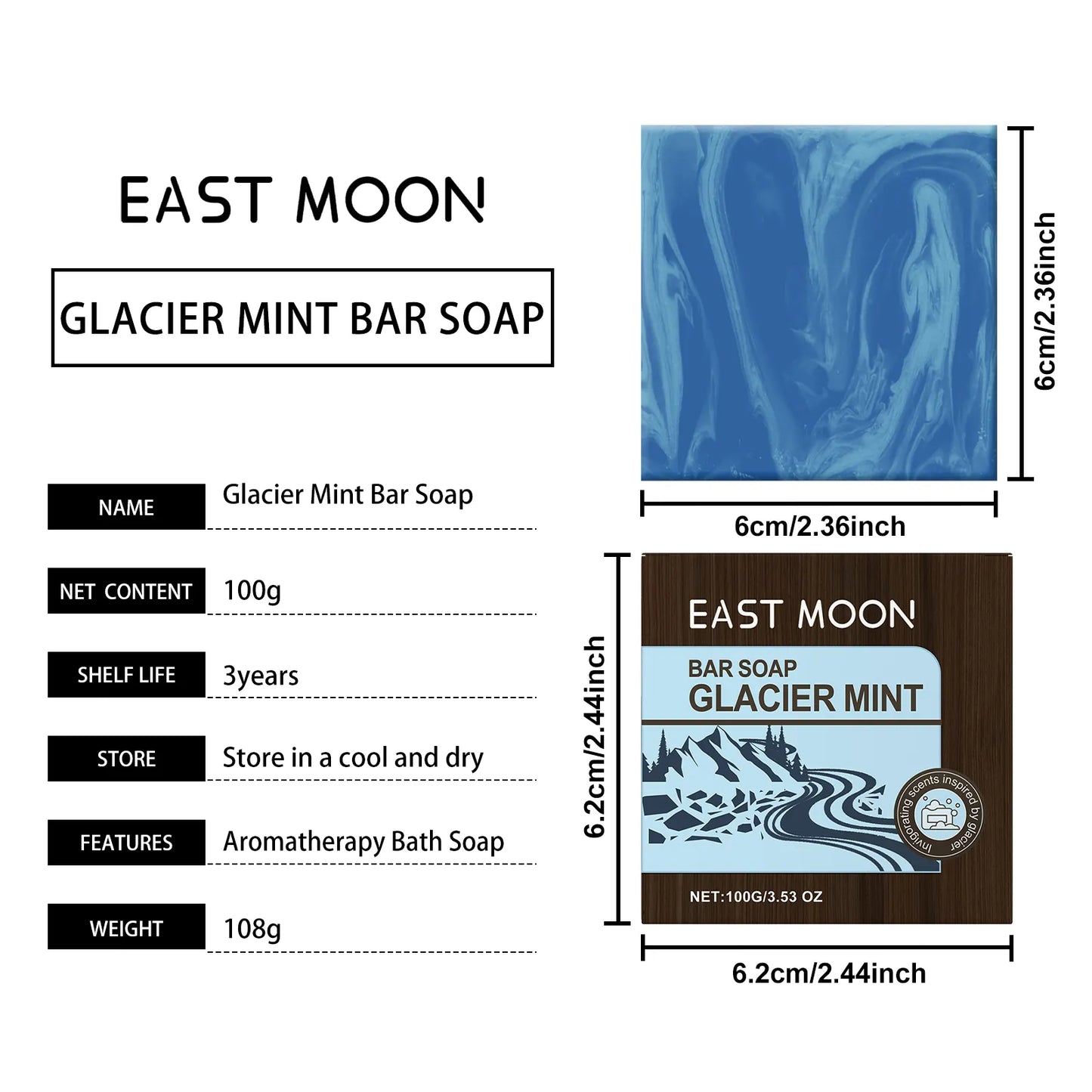 East Moon Glacier Mint Refreshing Body Cleansing Soap | Arvou