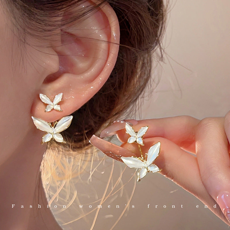 Niche Design S925 Silver Pearl Stud Earrings Women Minimalist Elegant Unique Fashion Jewelry