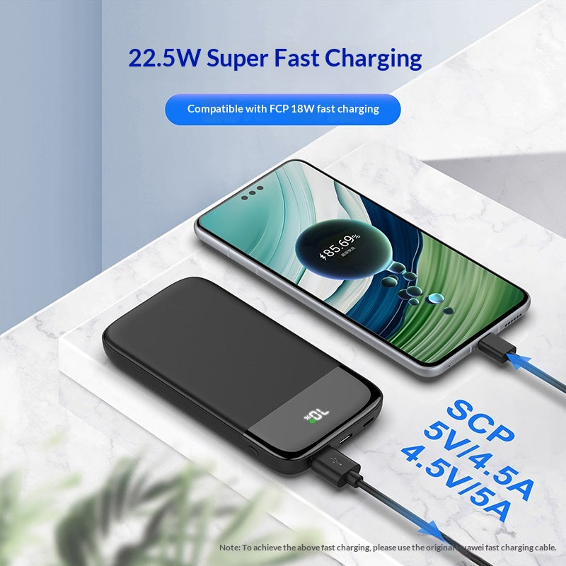 Ultra-thi Portable 10000 MAh Power Bank With Digital Display And Bidirectional Fast Charging
