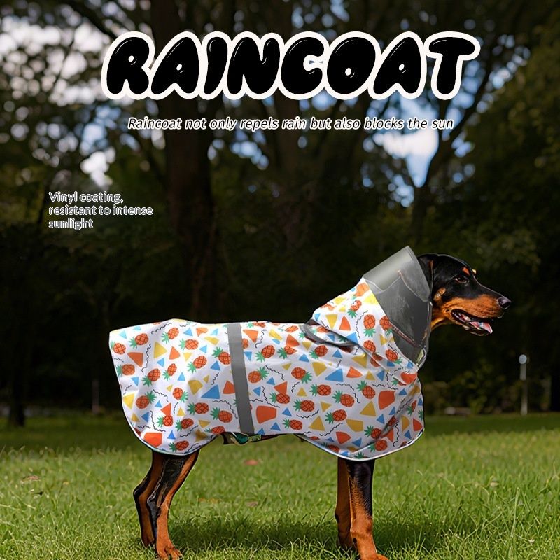 Dog Raincoat Waterproof Hoodie Pet Clothing Outdoor Dog Walking Shell Jacket