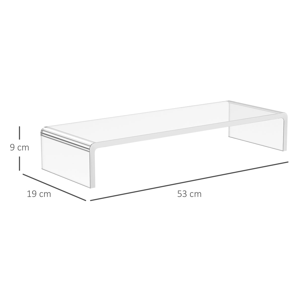 Monitorständer Bildschirmständer Für Laptop Computer Notebook PC Ergonomisch Acryl Transparent 53 X 19 X 9 Cm