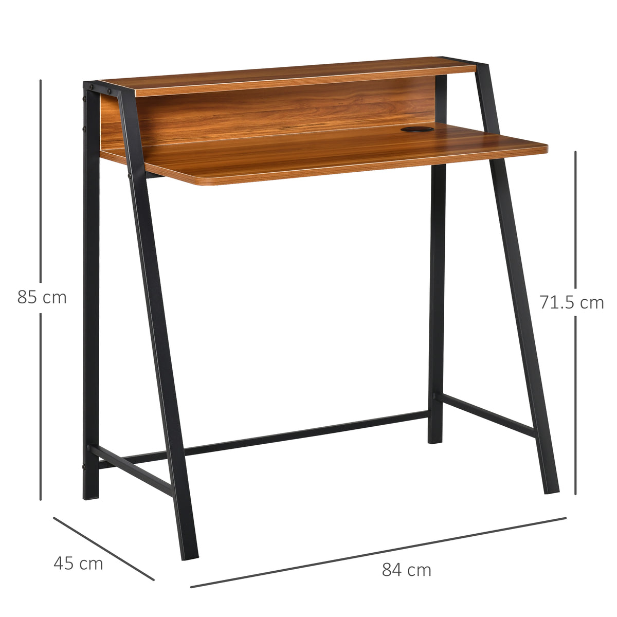 Writing Desk Computer Table Home Office PC Laptop Workstation Storage Shelf 84L X 45W Cm Walnut