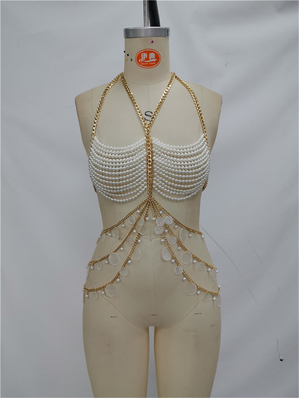 Pearl Chest Chain Body Chain Neck-hanging Vest