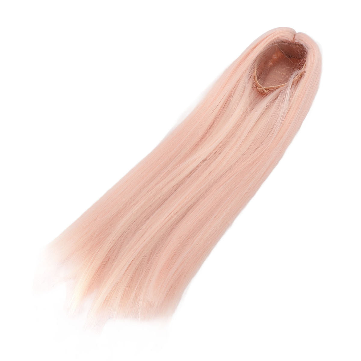 1/4 Doll Wig For 7 To 8in Doll Soft High Temperature Silk DIY Styling Ball Jointed Doll Long Straight Wig For Collection Pink