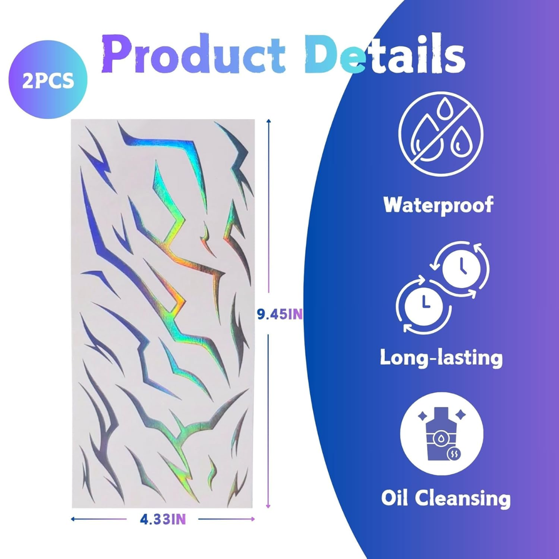 50 Pieces K Style Mark Tattoos For Theme Party Decorations 2 Sheets Dark Concept Makeup Stickers