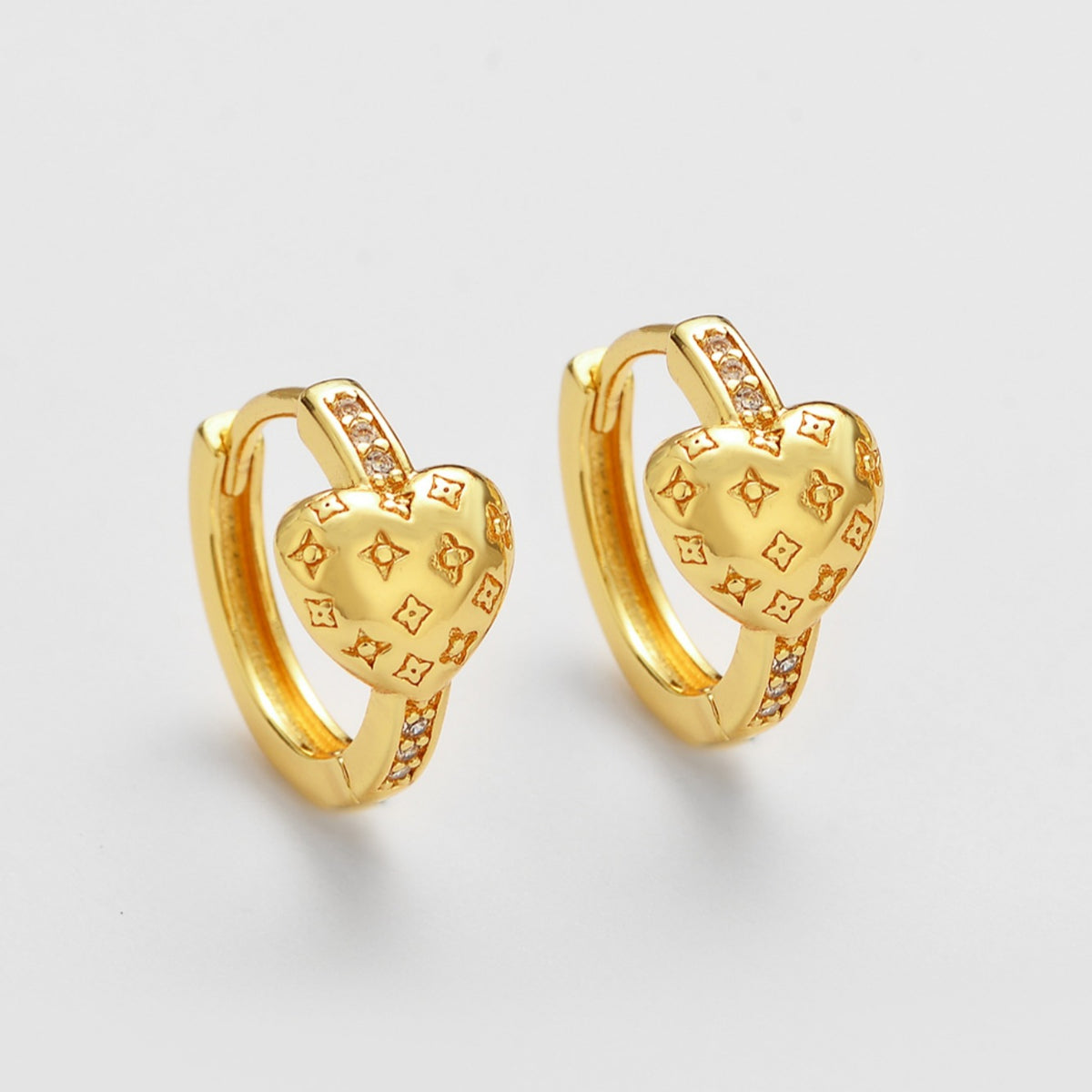 2025 New Zircon Monogram Heart Ear Cuffs For Women - European Style High Grade Earrings, Light Luxury Fashion Elegant Ear Jewelry