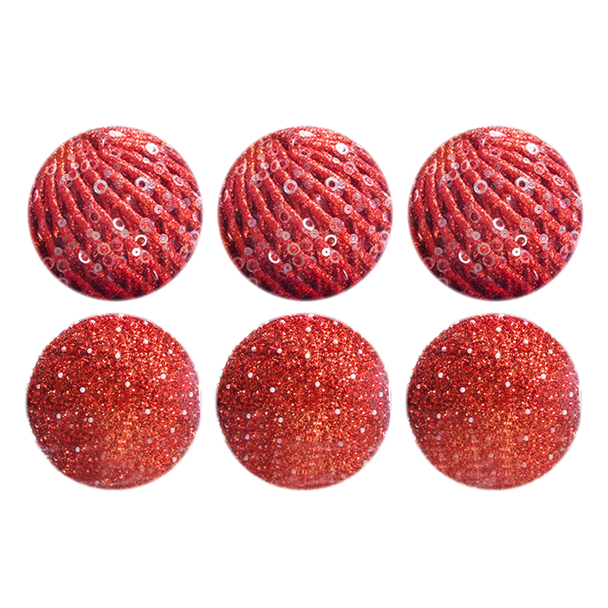 6Pcs Xmas Tree Snowball Ornaments Pendant Decor Foam Wedding Decoration Scene Props 10cm Red