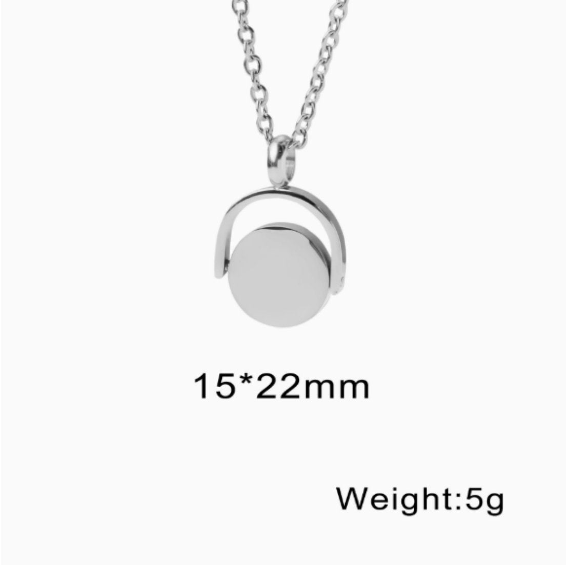 Round Ring Necklace With Engraved Pet Photo