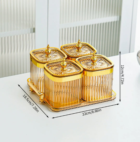 Light Luxury Seasoning Jars Home Kitchen Moisture-Proof Drop-Resistant Spice Jars Salt Shaker Sugar Container Sealed Storage Box Instagram-Style Set
