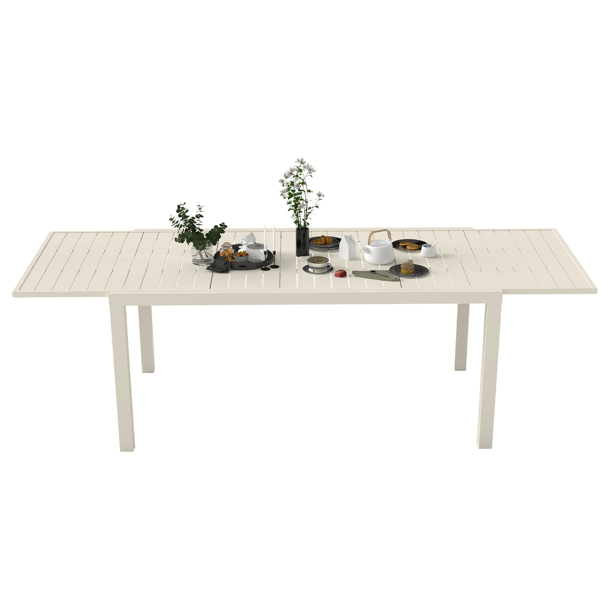 97.2 L Extendable Aluminum Outdoor Dining Table