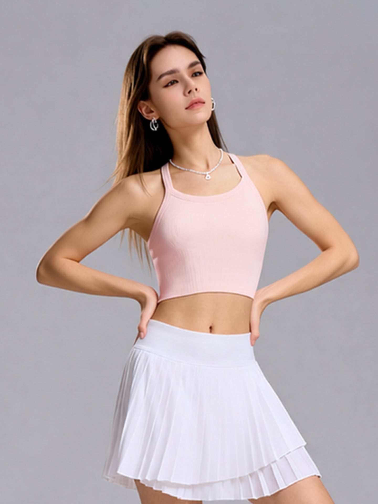 Seamless Yoga Tank Top With Built-in Pads For European & American Styles, No Need For Separate Bra, Cross Strap Sports Underwear For Women Workout & Fitness