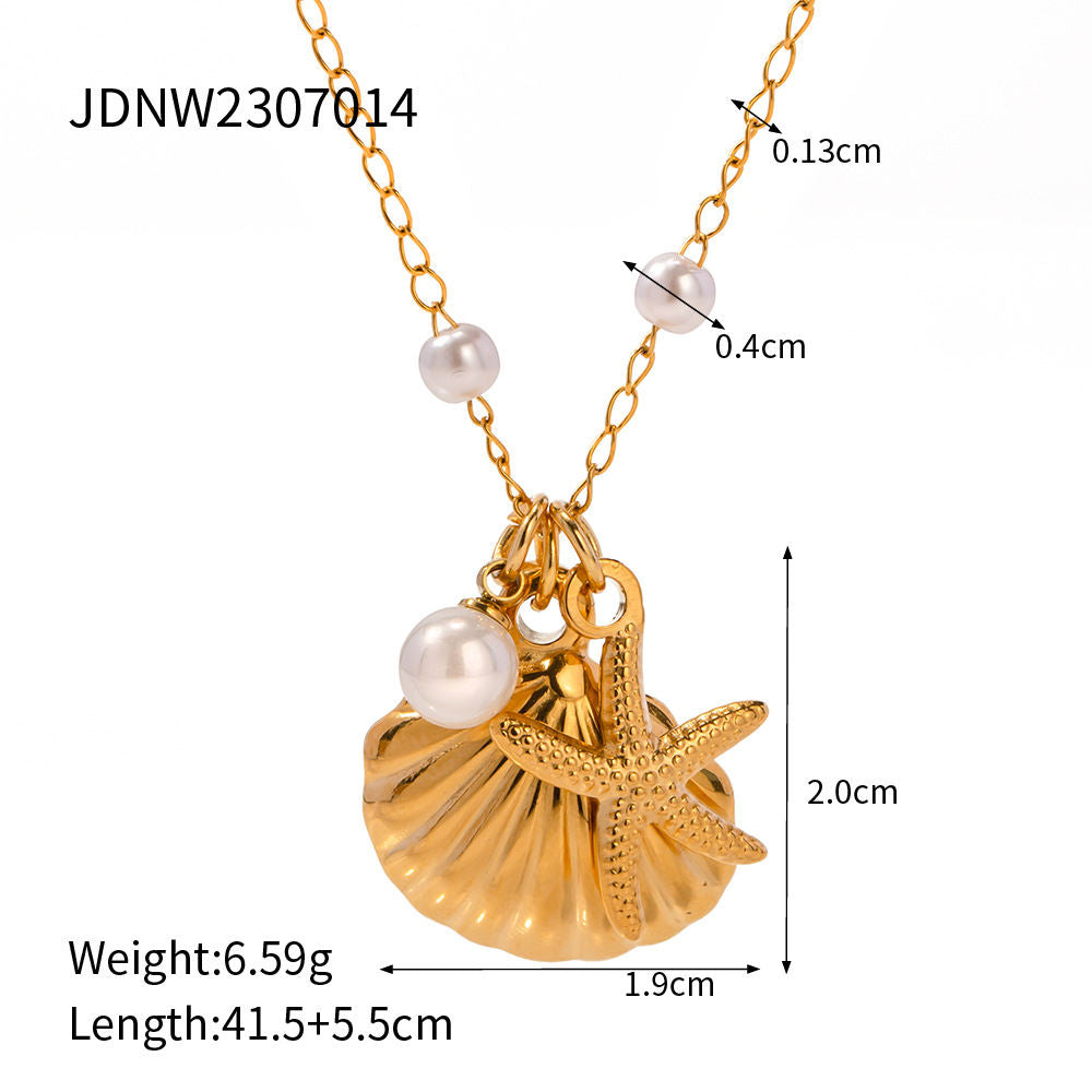 Fashionable And Versatile Starfish Shell Necklace Accessories