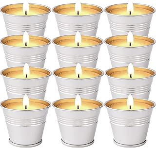 Citronella Candles Outdoor, 12 Pack Citronella Candle Set Made with Citronella Oils and Natural Soy Wax, 120 Hour Burn Tim...