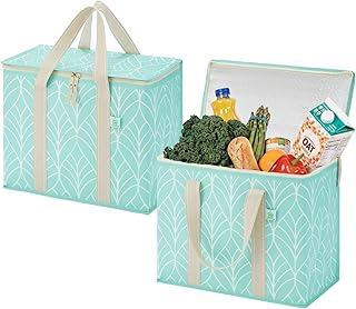 VENO 2 Pack Cooler Bag, Insulated Grocery Bags for Food Delivery, Collapsible Cooler, Reusable Shopping Bags for Grocerie...