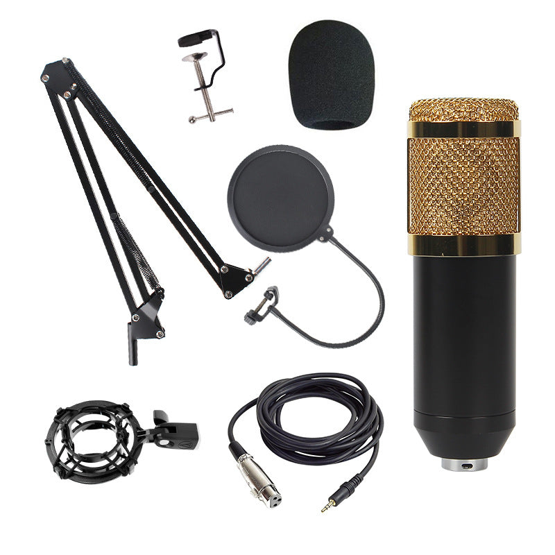BM800 Condenser Microphone Kit For Computer Recording Anti-Blast Live Streaming Sound Card Wired Karaoke Microphone Dedicated For Livestreaming