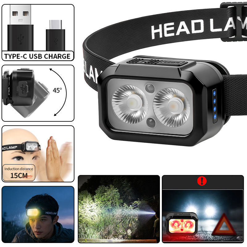 Cross-border New Three-light-source Induction Headlamp