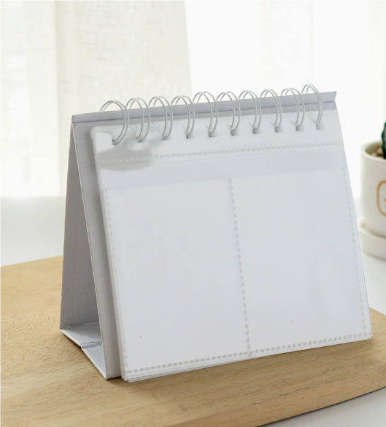 Tabletop 3-inch Desk Calendar Photo Album Mini Instant Film Star Card Book Holds 68 Cards