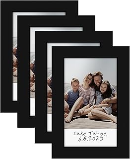 Americanflat 2x3 Picture Frame - Set of 4 - Use as 2x3 Frame for Instant-Print Photos - Black Mini Picture Frames for Tabl...