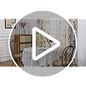 MYSKY HOME Floral Linen Curtains 84 inch Length 2 Panels Set Spring Flower Patterned Semi Sheer Light Filtering Privacy Fa...